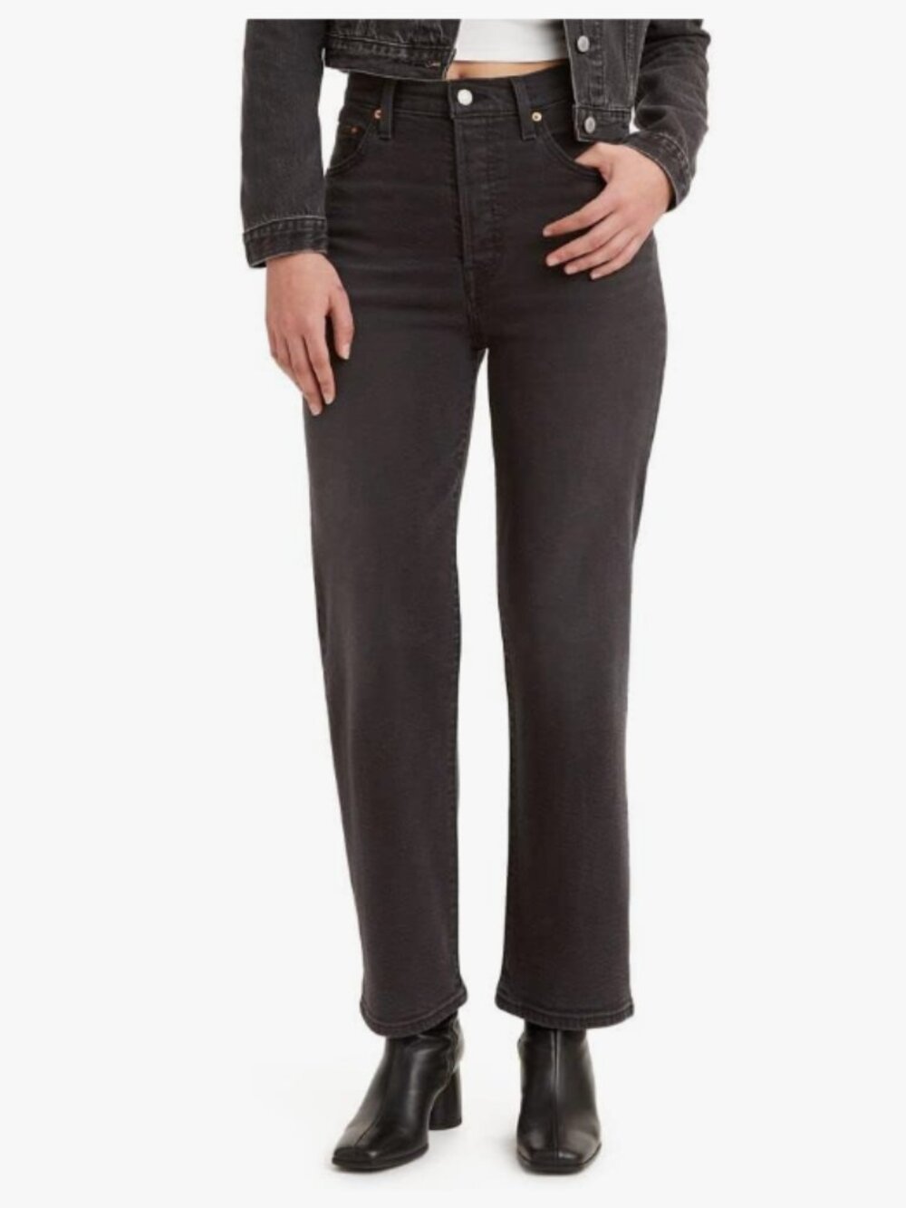 Levi's Women's Ribcage Straight Ankle Jeans - Black Rinse 29
